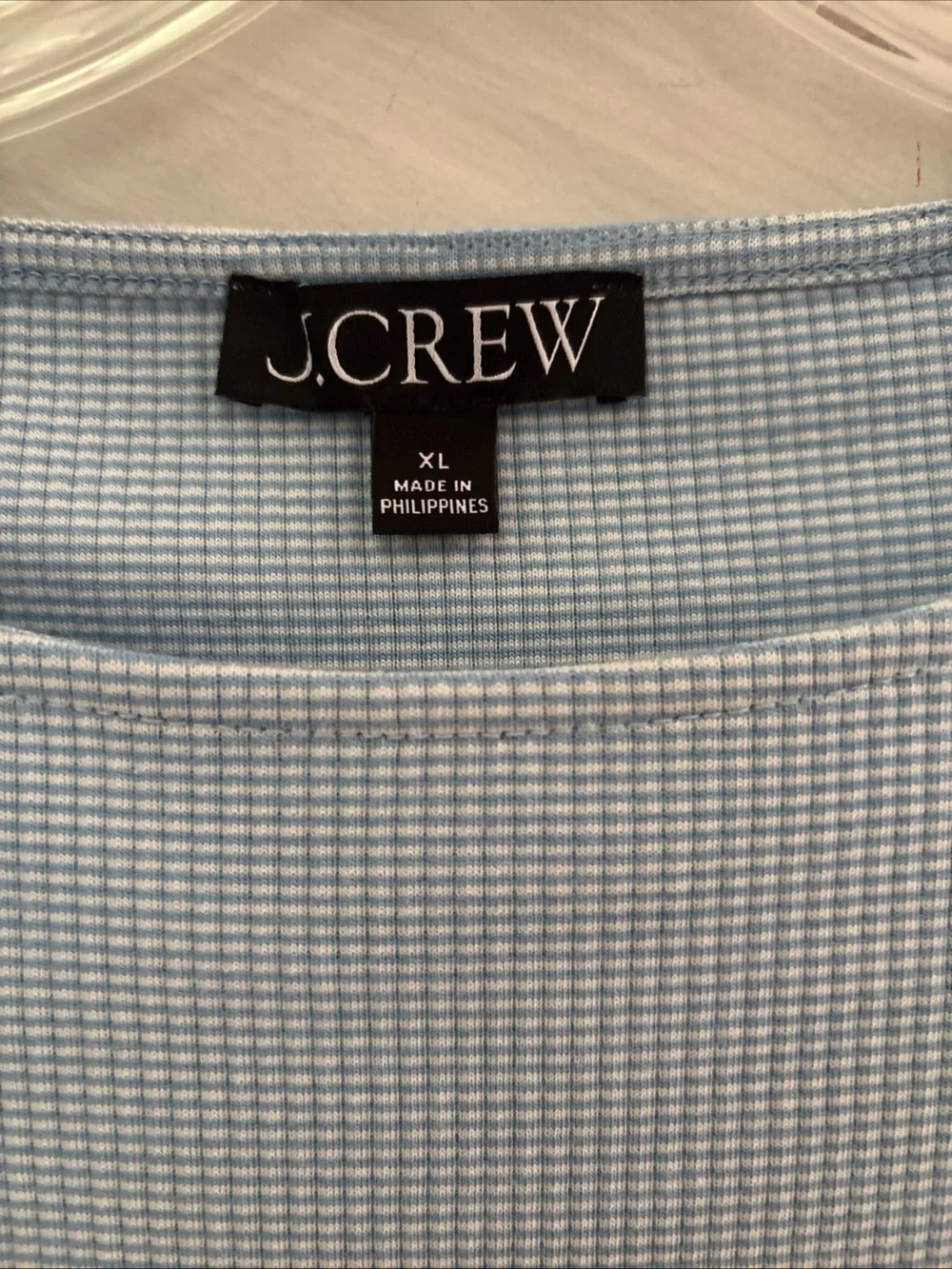 J. Crew Light Blue Pleated Sleeve Knit Top